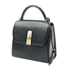 Ferragamo(페라가모) 21 H645 블랙 카프스킨 금장 간치니 박시즈 미듐 2WAY 썸네일 2