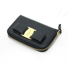 Ferragamo(페라가모) 22 D288 블랙 해머드 카프스킨 금장 바라 지퍼 명함 카드지갑 썸네일 2