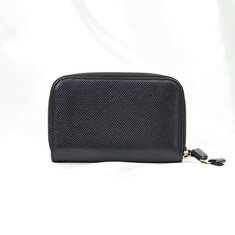 Ferragamo(페라가모) 22 D288 블랙 해머드 카프스킨 금장 바라 지퍼 명함 카드지갑 썸네일 3