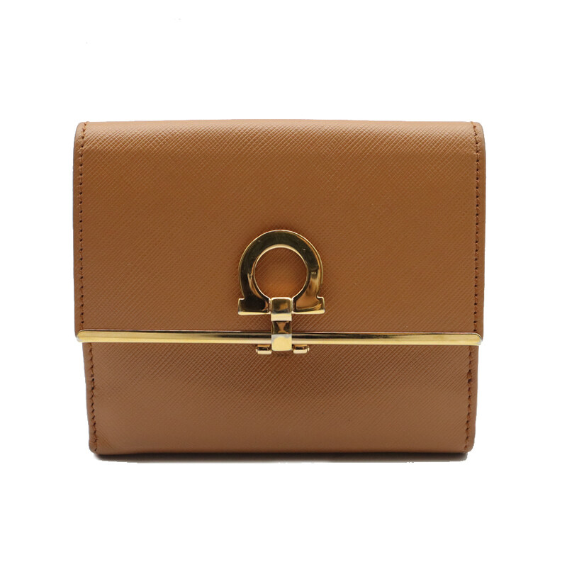 Ferragamo(페라가모) 22 4639 카멜로 금장 간치니 중지갑 - Salvatore Ferragamo