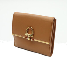 Ferragamo(페라가모) 22 4639 카멜로 금장 간치니 중지갑 썸네일 2