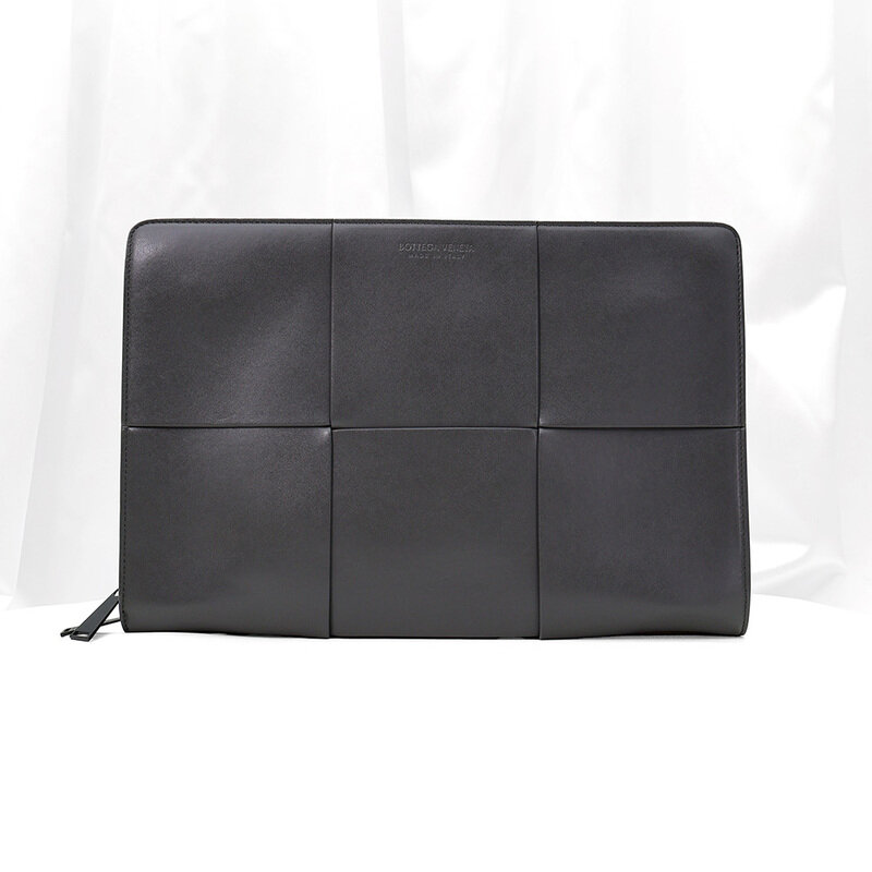 Bottega Veneta(보테가베네타) 608602 차콜 인트레치아토 아르코 도큐먼트 클러치 - Bottega Veneta