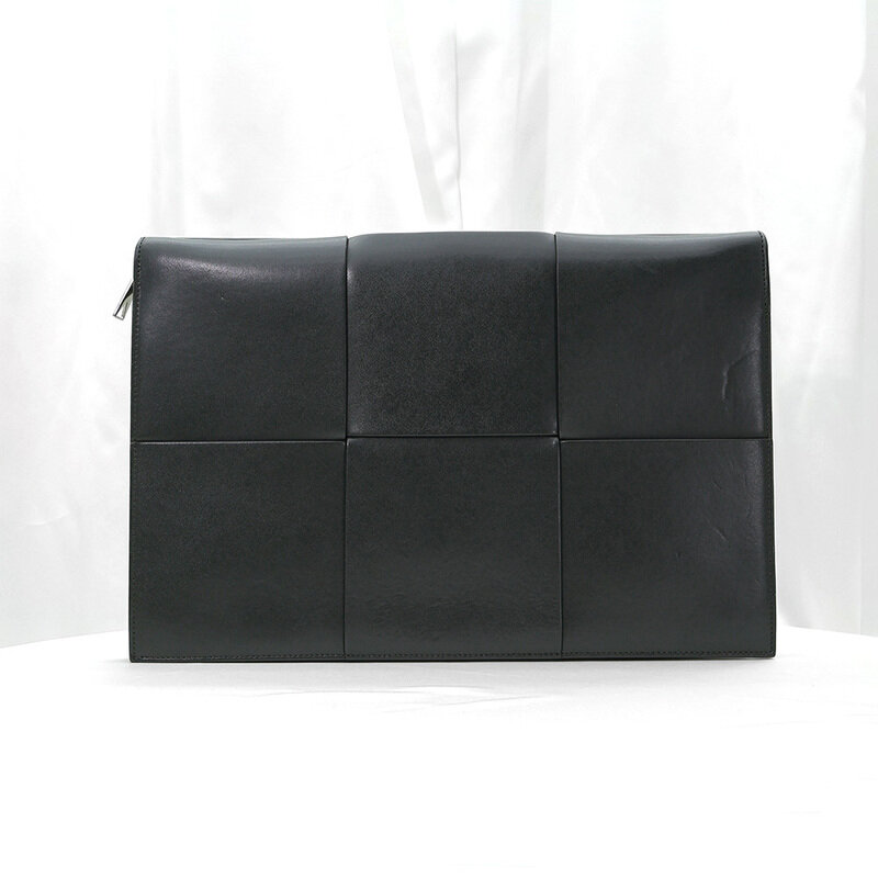 Bottega Veneta(보테가베네타) 680169 블랙 인트레치아토 아르코 도큐먼트 케이스 클러치 - Bottega Veneta