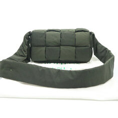 Bottega Veneta(보테가베네타) 628951 카키 나일론 인트레치아토 위빙 패딩 테크 카세트 미디움 크로스백 썸네일 1