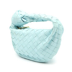 Bottega Veneta(보테가베네타) 651876 스카이 블루 램스킨 인트레치아토 미니 조디 탑 핸들 토트백 썸네일 2