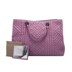 Bottega Veneta(보테가베네타) 428052 라벤더 핑크 카프스킨 체인 쇼퍼 미디움 숄더백 썸네일 1