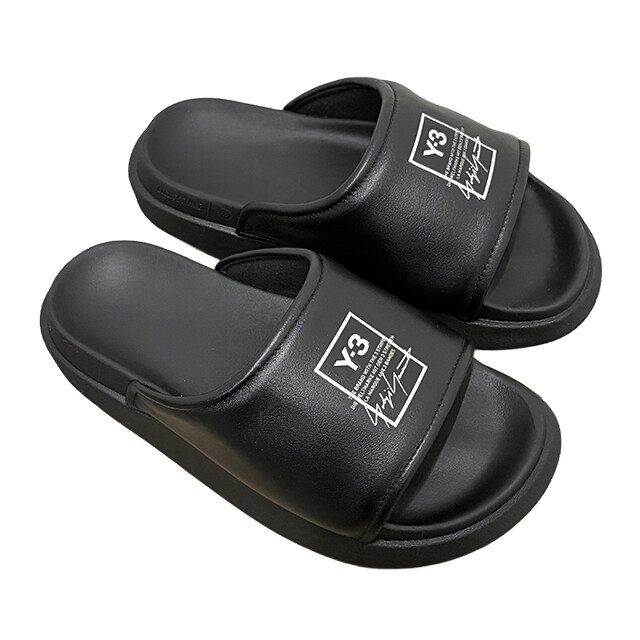 더팩토리 26SS Y-3 요지 야마모토 로고 슬라이드 / 블랙 (KI4033) - Y-3
