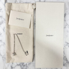 논현 더팩토리 26FW 생로랑 YSL 카산드라 링 펜던트 체인 네크리스 목걸이 / 실버 (822754 Y1500 8126) 썸네일 1