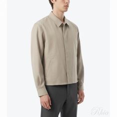 오라리 26SS 울 헤링본 블루종 베이지 A26SB01CH 썸네일 1