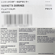 더팩토리 26FW 비비안 웨스트우드 MARINETTA 마리네타 이어링 귀걸이 / 플래티늄 (6201038F 02P019 P019) 썸네일 7