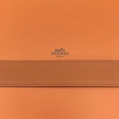 [더럭스] 에르메스 리버서블 벨트 100 블랙/오렌지 은장 무광 38mm H077971 썸네일 5