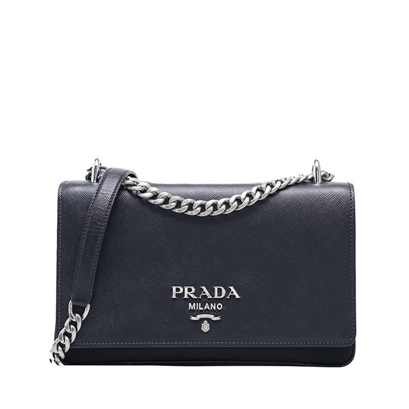 블랙 사피아노 포코노 체인 숄더백 - Prada