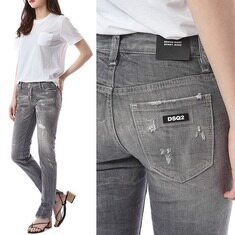 디스퀘어드 DSQ2 백포켓 러버패치 멀티디스 그레이 워싱진 (M.W스키니핏)21SS - 75LB0446 썸네일 1