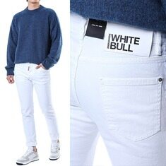 디스퀘어드 화이트불 로고 래더패치 스트레치 화이트진 (쿨가이핏)74LB1492 S39781 100 썸네일 1