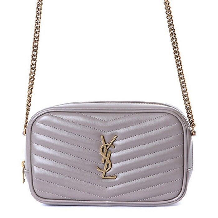 생로랑 YSL 금장 모노그램로고 마틀라쎄 루 체인 숄더 겸 크로스백 (그레이쉬브라운)748849 DV707 2826 - Saint Laurent