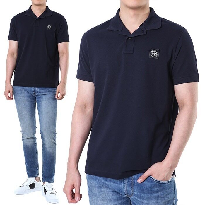 스톤아일랜드 시그니처 로고패치 PK 카라 티셔츠 (네이비)K1S1522002SC S0017 V0020 - Stone Island