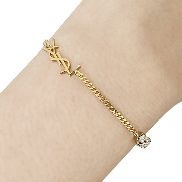 더팩토리 26SS 생로랑 YSL 모노그램 오피움 하트 참 브레이슬릿 팔찌 골드 (701950 Y1526 9137) - Saint Laurent