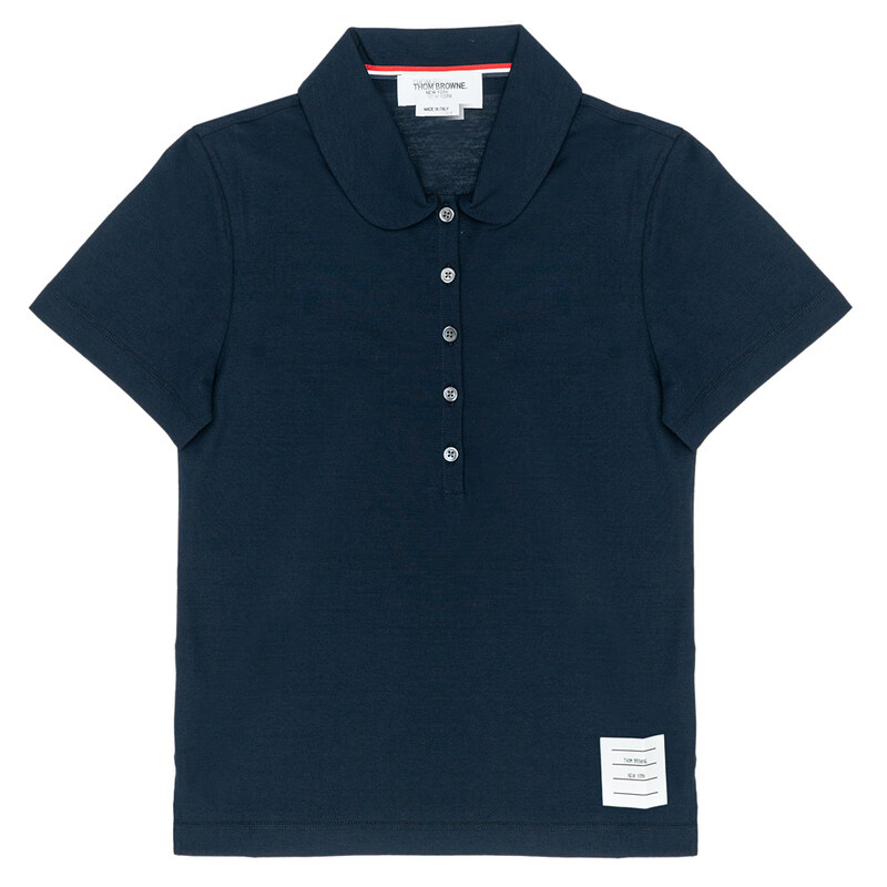 톰브라운 코튼 크레페 저지 라운드 칼라 폴로 FJP081AJ0091-415 - Thom Browne
