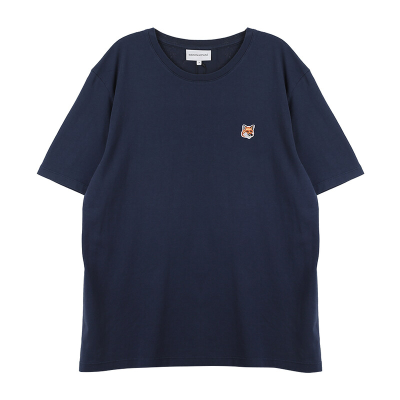 메종키츠네 폭스헤드 패치 레귤러 남성 반팔 티셔츠 LM00104-KJ0008-P476 - Maison Kitsune