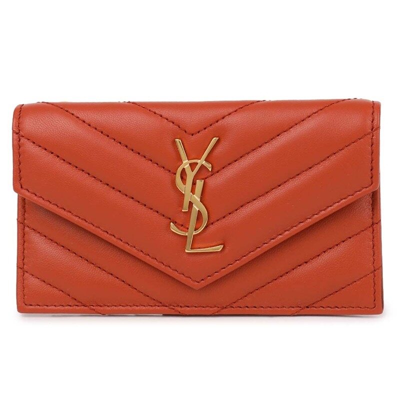 생로랑 램스킨 CASSANDRE FRAGMENTS 플랩 카드 케이스 612808-AAA44-7993 - Saint Laurent