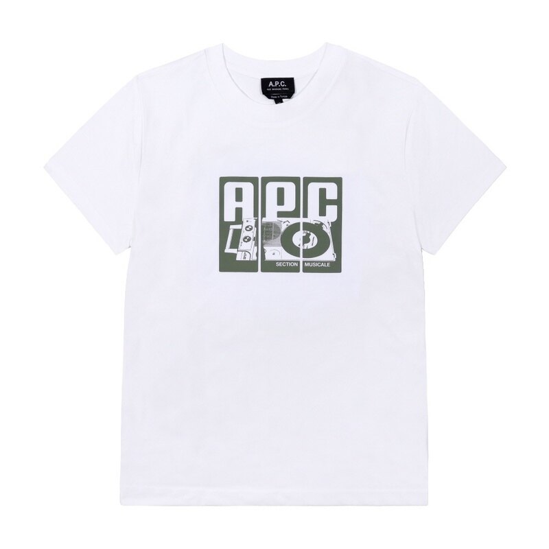 아페쎄 COBQX M26485 AAB WHITE 공용 반팔티 - A.P.C.