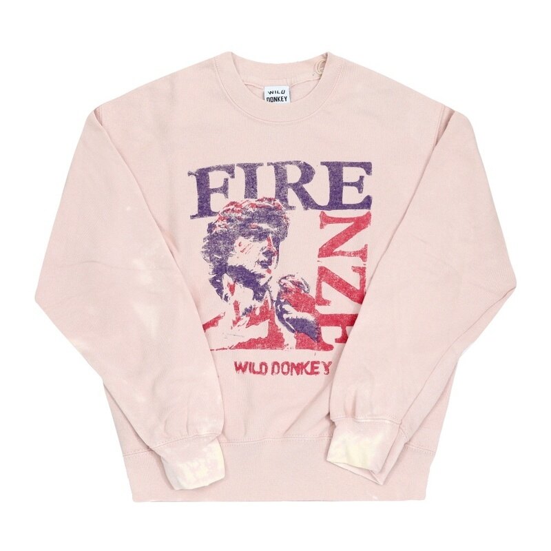 와일드동키 FG-FIRENZE BLEACHED PINK 공용 맨투맨 - Wild Donkey