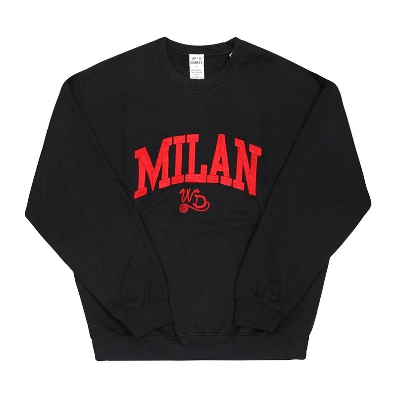 와일드동키 FG-MILAN BLACK 공용 맨투맨 - Wild Donkey