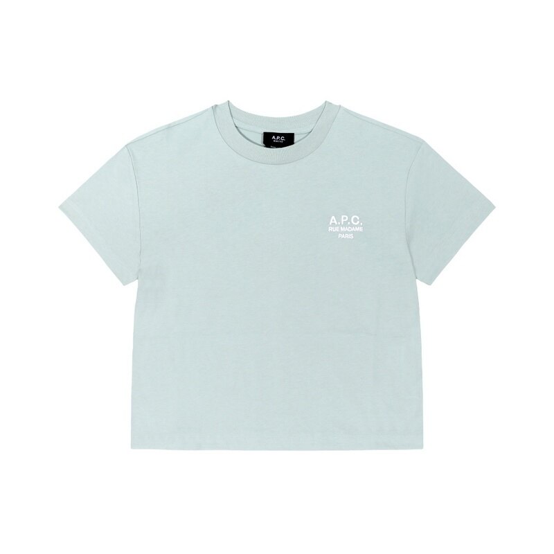 아페쎄 COHBM F26389 KLA VERT DEAU/BLANC 여성 반팔티 - A.P.C.