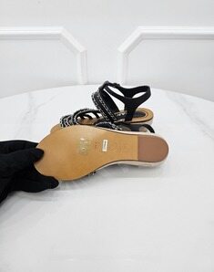 [미다스] 샤넬 CC 로고 체인 스트랩 웨지힐 35 G35868 새상품 썸네일 6
