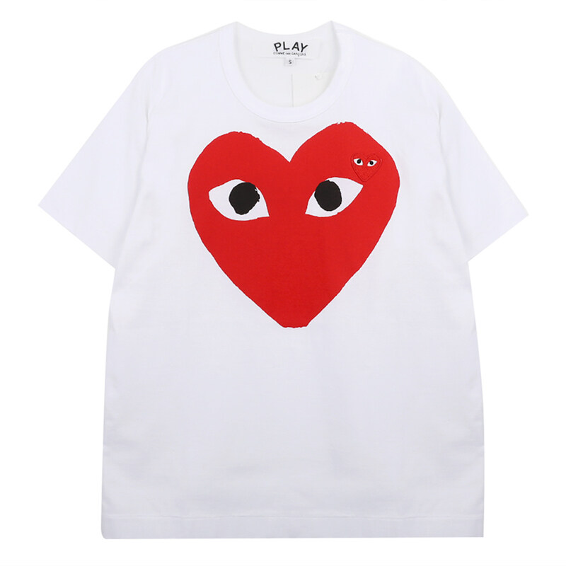 꼼데가르송플레이 빅 하트 레드 와펜 반팔 티셔츠 AX-T026-051-1 - Comme des Garcons