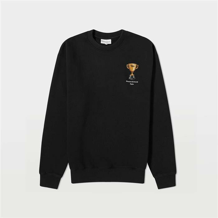 메종키츠네 트로피 패치 남녀공용 스웨트셔츠 LM00312KM0307 BK - Maison Kitsune