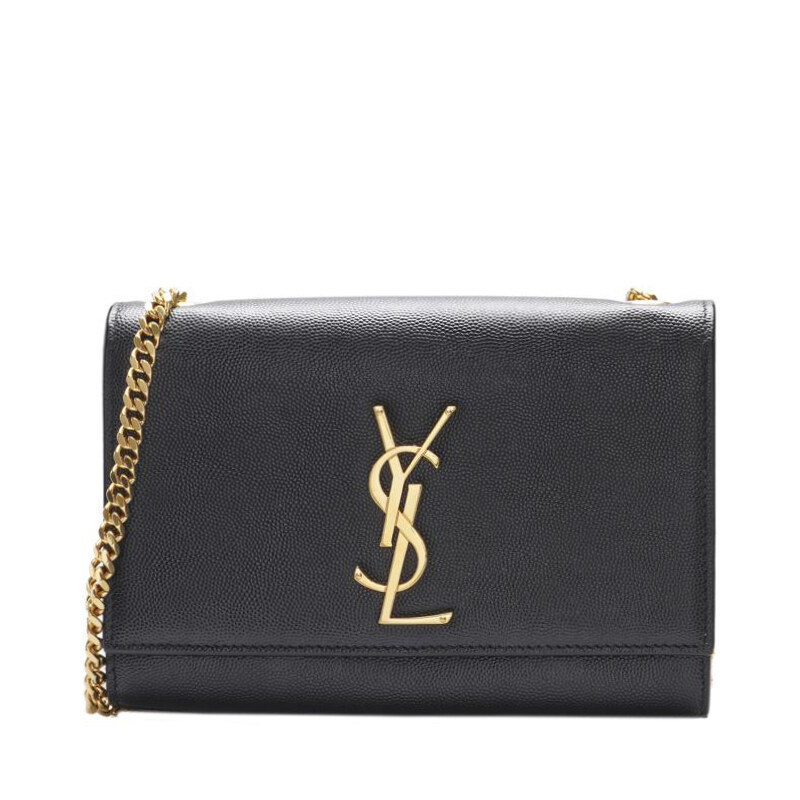 블랙 카프스킨 케이트 금장 체인 스몰 숄더백 - Saint Laurent