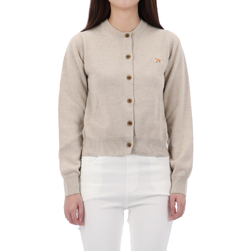 국내배송 26SS 메종키츠네 XS사이즈 럭키찬스 베이비 폭스 패치 가디건 PW00502KT1181 LIGHTBEIGE - Maison Kitsune