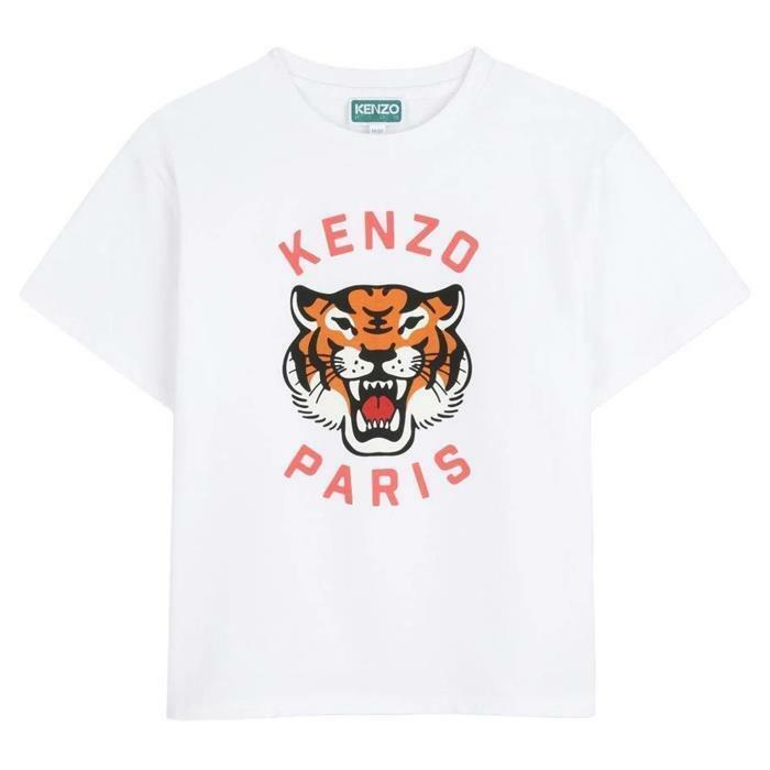 26SS 겐조키즈 타이거반팔 화이트 K61676 10P - Kenzo