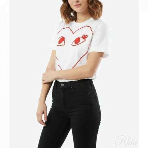 꼼데가르송 26SS 하트와펜 하트라인 반팔 티셔츠 AX T100 051 1 - Comme des Garcons