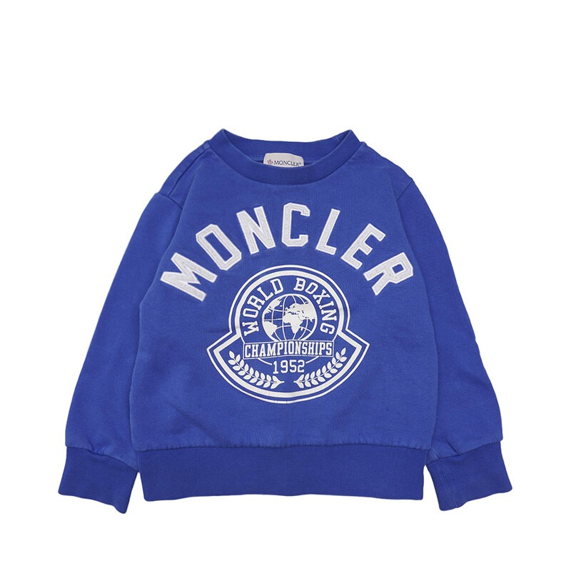 (4A) 블루 월드 복싱 로고 키즈 맨투맨 - Moncler