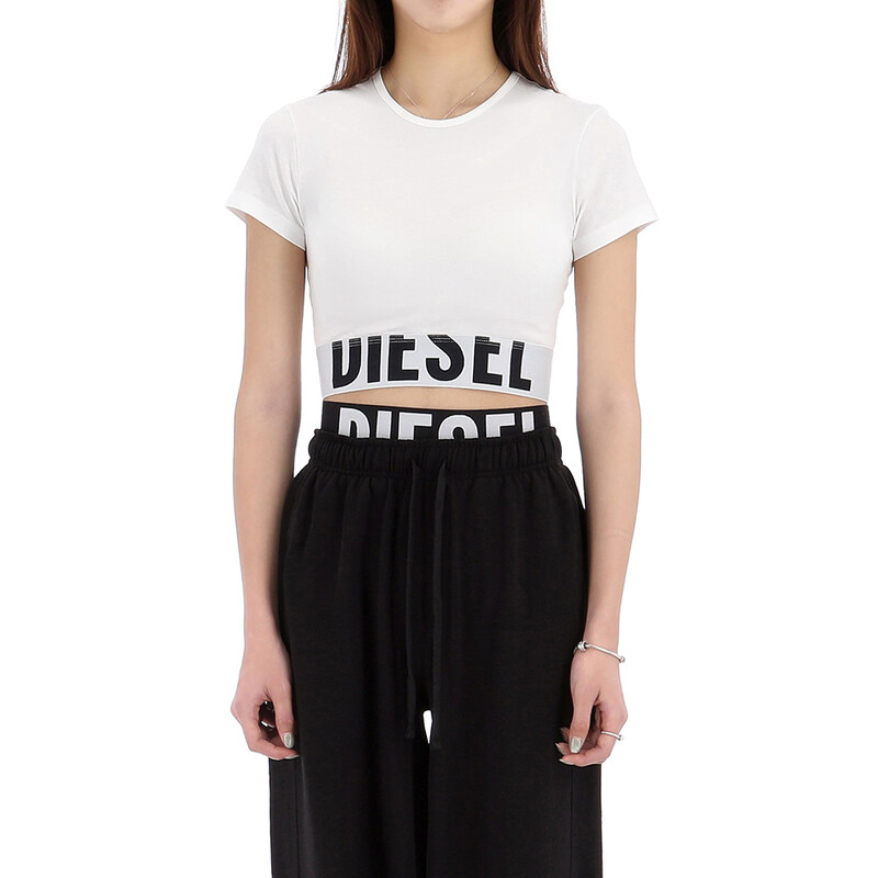 국내배송 국내배송 26SS 디젤 UFTEE 스포츠 크롭 반팔 티셔츠 A14593 0HMAU 1001 - Diesel