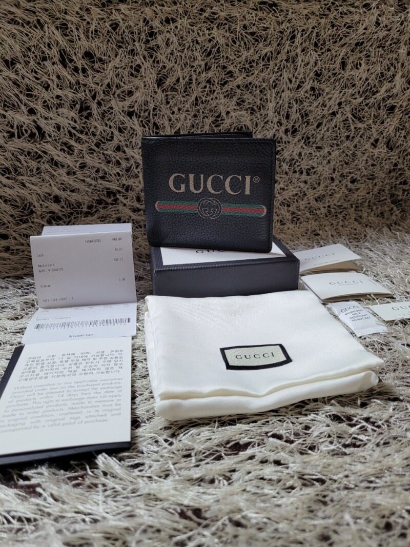 구찌 반지갑 지갑 띠로고 가죽 남성 남자 블랙 [OS] - Gucci