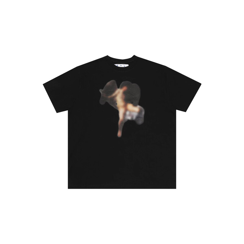 15주년 블러 카라바조 오버핏 티셔츠 블랙 OMAA038F20FAB016 1010 - Off White