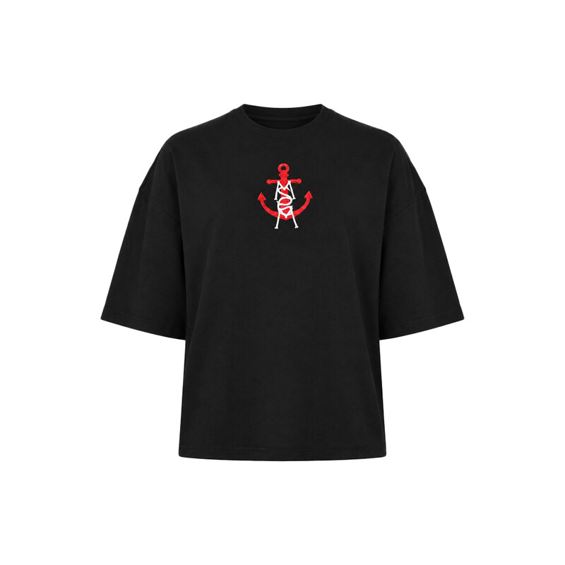 15주년 닻 자수 반팔 티셔츠 블랙 2641MDM171 195298 99 - MSGM