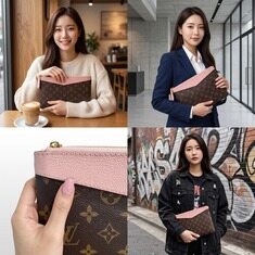 루이비통 핑크 M62942 핑크 M62942 모노그램 캔버스 데일리 클러치 썸네일 7