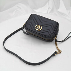 Gucci(구찌) 448065 블랙 마틀라세 GG 마몽 금장 미니 크로스백 썸네일 3