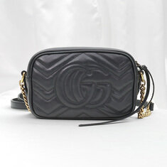 Gucci(구찌) 448065 블랙 마틀라세 GG 마몽 금장 미니 크로스백 썸네일 2