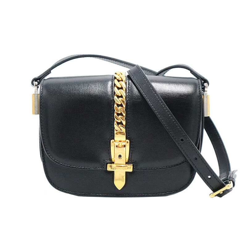 Gucci(구찌) 615965 블랙 레더 1969 금장 실비 미니 크로스백 - Gucci