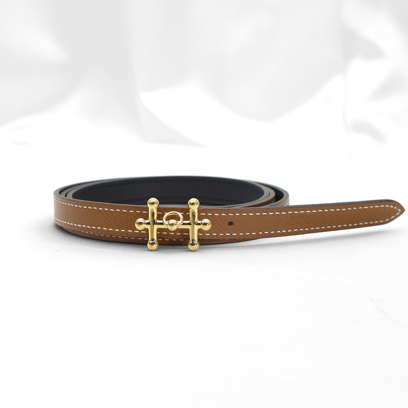 Hermes(에르메스) Galopin 금장 버클 13MM 블랙 브라운 토고 카프스킨 리버서블 양면 벨트 90 - Hermes