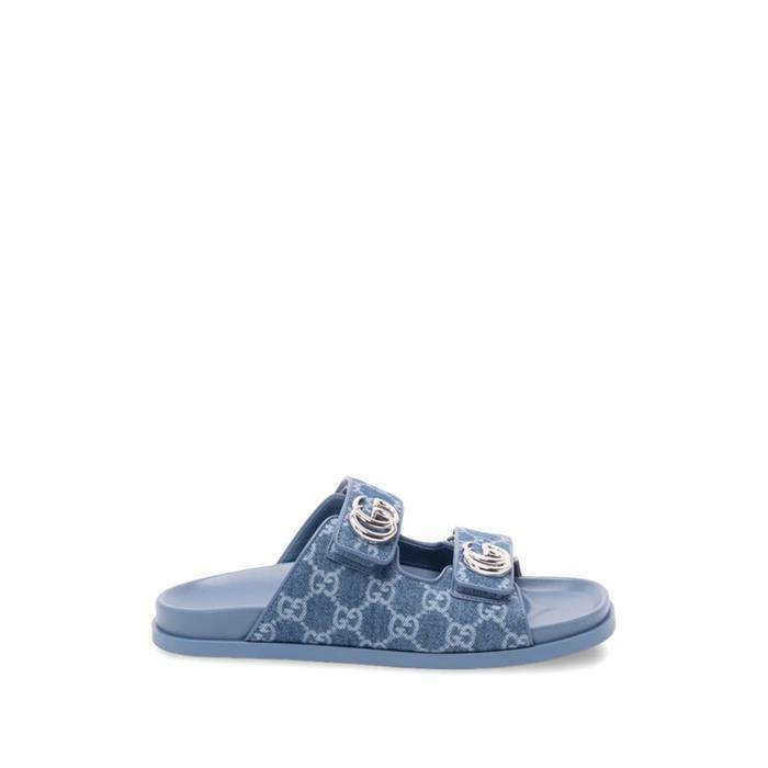 [국내발송] 구찌 더블G 데님 슬라이드 슬리퍼 855390 FAFG6 4746 - Gucci