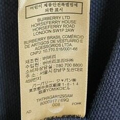 버버리 카라티 반팔 기사자수 체크 남자 남성 네이비 8000917 XL 썸네일 7