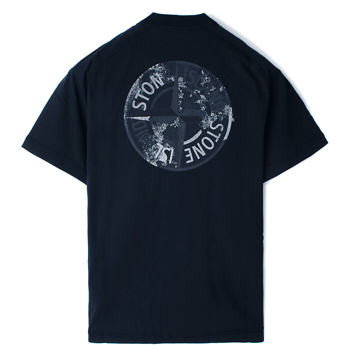 25SS 스톤 백 로고 프린팅 반팔티 네이비 K1S152100020 S0080 V0020 - Stone Island