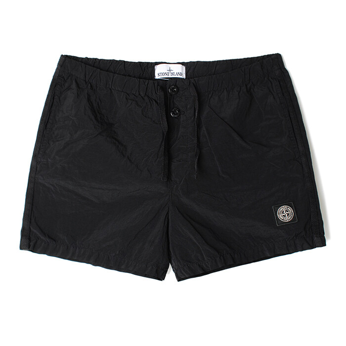 25SS 스톤 나일론메탈 숏 비치웨어 블랙 K1S15B100006 S0043 V0029 - Stone Island