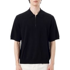 J.LINDEBERG Tyler Quarter Zip Knit Polo FMKW12669-9999 남성 타일러 쿼터 집업 니트 폴로 썸네일 1